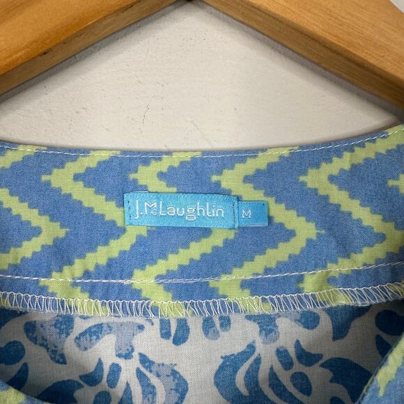 J.McLauglin Blue White & Green Patterned Lightweight Tunic Top - Picture 9 of 9